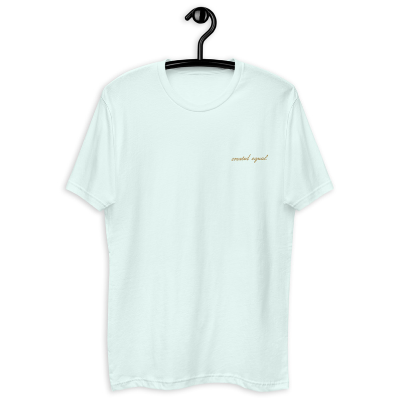 This t-shirt is comfortable, soft, lightweight, and form-fitting. It's an ideal staple piece for any wardrobe!

• 100% combed ring-spun cotton
• Heather Grey is 90% cotton, 10% polyester
• Fabric weight: 4.3 oz/yd² (145.8 g/m²)
• 32 singles
• Pre-shrunk
• Blank product sourced from Honduras, Nicaragua, Mexico, or Cambodia