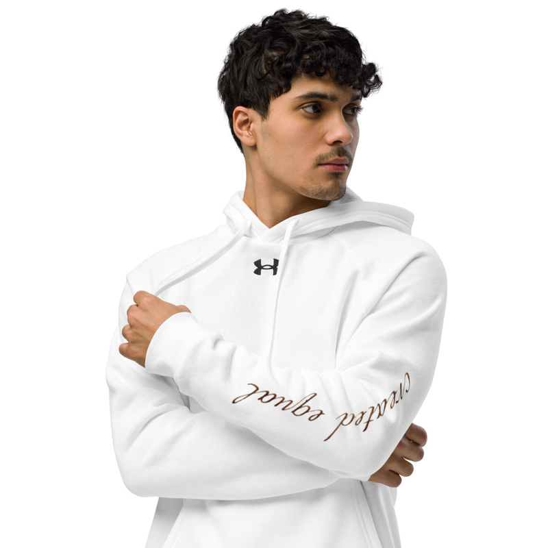 Stay comfy and warm with this ultra-soft fleece hoodie. It features a relaxed fit for all-day comfort and is ideal for sports and casual wear.

• 80% cotton, 20% polyester
• Fabric weight: 8.11 oz./yd.² (275 g/m²)
• Soft cotton-blend fleece with brushed inside
• Unisex, regular fit
• Front pouch pocket
• Ribbed cuffs and bottom hem
• Matching drawstrings
• Embroidered Under Armour® logo at the top center
• Blank product sourced from Vietnam