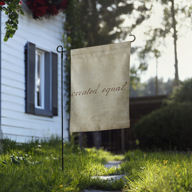 Whether you’re celebrating a special occasion, expressing support for a cause, or adding a welcoming touch to your home, the garden flag is your go-to choice for versatile and durable outdoor decor.

• 100% polyester
• Size: 12″ × 17″ (30 × 43 cm)
• Fabric weight: 1.2 oz./yd.² (34 g/m²)
• Pole hem
• Blank product sourced from China and printed in the US

Disclaimers: 
• Each garden flag may vary slightly in size and may not be perfectly evenly cut
• The flag pole is not included