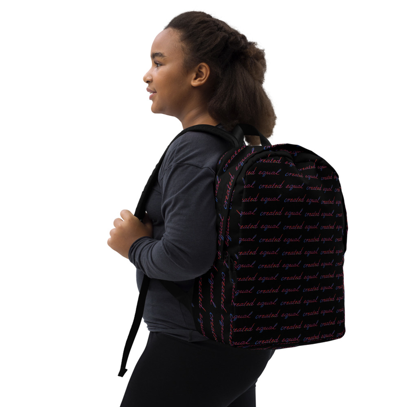 If you feel like you're carrying half of your belongings with you at all times, this backpack is for you! It has a spacious inside compartment (with a pocket for your laptop), and a hidden back pocket for safekeeping your most valuable items.

• Made from 100% polyester
• Fabric weight: 9 oz./yd.² (305 g/m²)
• Dimensions: 16.1″ (41 cm) in height, 12.2″ (31 cm) in width, and 5.5″ (14 cm) in diameter
• Capacity: 5.3 gallons (20 l)
• Max weight: 44 lbs (20 kg)
• Water-resistant material
• Large inside pocket with a separate pocket for a 15” laptop, a hidden pocket with zipper on the back of the bag
• Top zipper has 2 sliders, and there are zipper pullers attached to each slider
• Silky lining, piped inside hems, and a soft mesh back
• Padded ergonomic bag straps from polyester with plastic strap regulators
• Blank product components sourced from China