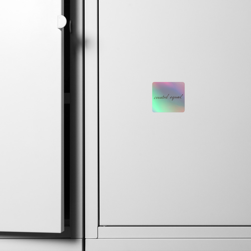 Add some sparkle to your life with these holographic stickers. Made from high-quality vinyl, they’re easy to peel and stick, and their adhesive backing ensures long-lasting durability. The unique holographic effect catches the light in a mesmerizing way, making them the ultimate eye-catcher.

• Hot-embossed, which creates a deep 3D pattern
• Durable vinyl, perfect for indoor use
• Fast and easy bubble-free application

Disclaimer: Please note that this product is suitable for indoor use only.