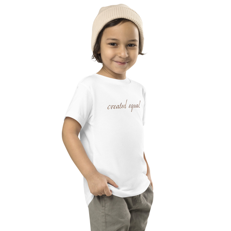 Let your toddler do their thing while feeling super comfy and looking extra stylish in this short-sleeve jersey t-shirt from 100% cotton with a unique print. The tee is soft, durable, and bound to become the staple of your toddler's wardrobe. 

• 100% combed and ring-spun cotton
• Fabric weight: 4.2 oz/yd² (142 g/m²)
• Relaxed fit for extra comfort
• Side-seamed construction
• Pre-shrunk fabric
• Blank product sourced from the US or Honduras