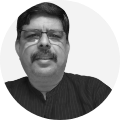 Black and white headshot of Rama Mohan