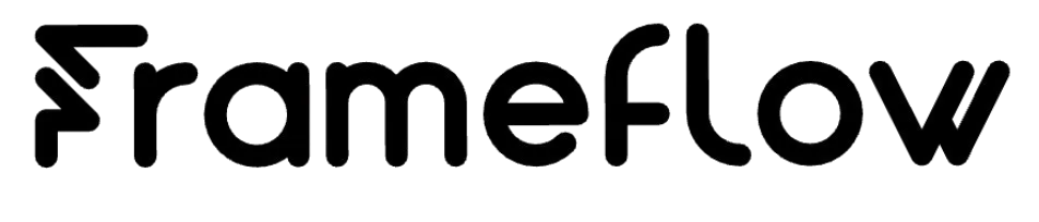 Frameflow logo text in stylized font.