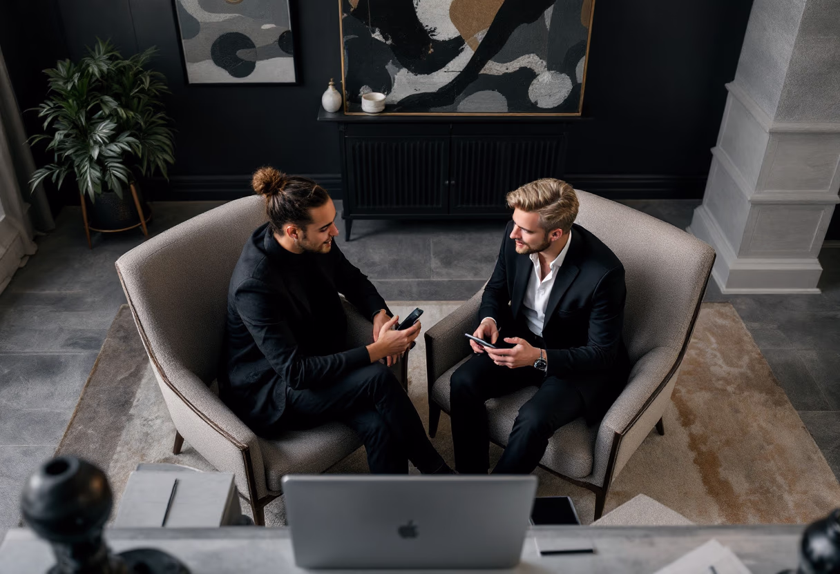 image of founders with a shared moment (for a edtech)