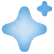 Four-pointed light blue star shape with gradient shading on a transparent background.