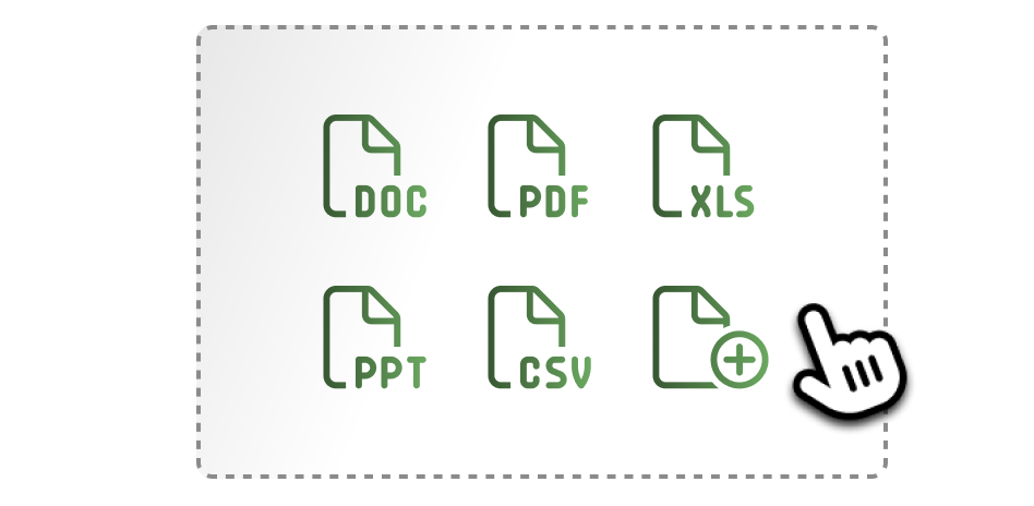 ProPlaintiff multi-format document upload supporting personal injury case files - DOC, PDF, XLS, PPT, CSV formats with drag-and-drop interface for bulk case documentation, medical records, billing statements, and discovery materials