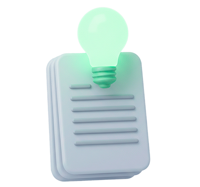 Stack of light gray document icons with a glowing green chat bubble containing three dots on the front folder icon.