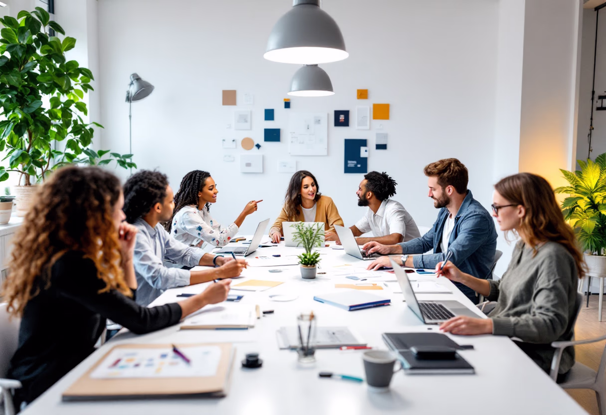 brainstorming session in design studio