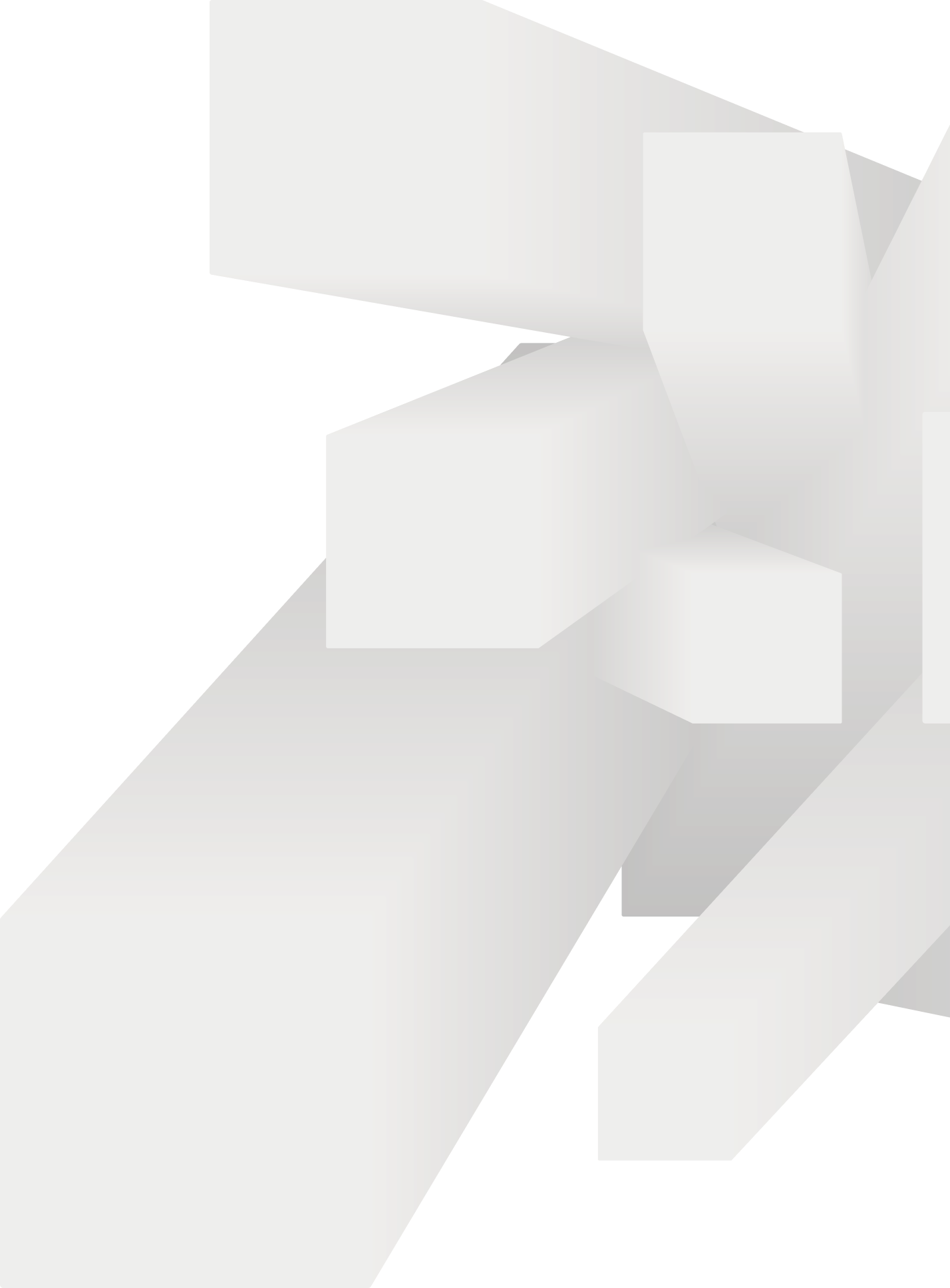 Abstract 3D gray rectangular blocks extending outward from a central point on a black background.