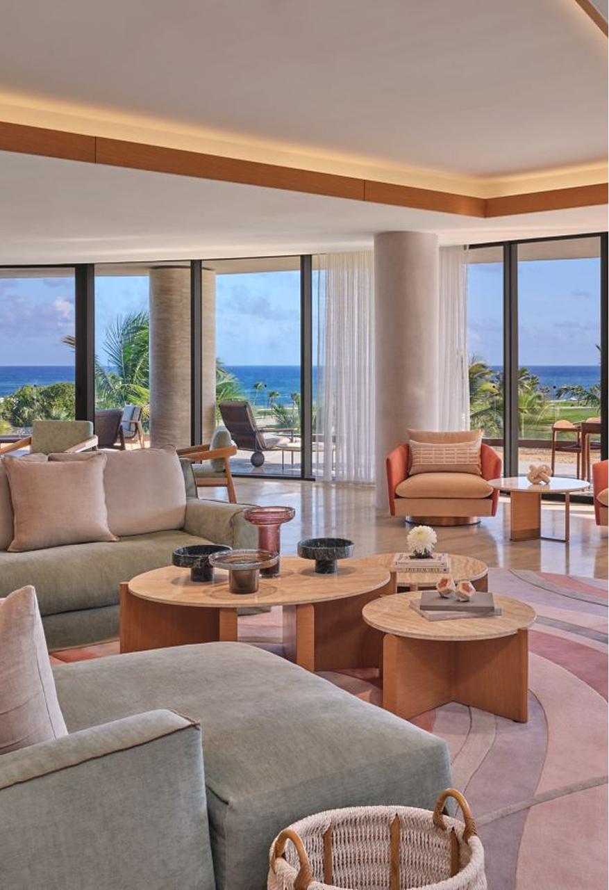 Resort interior hallway
