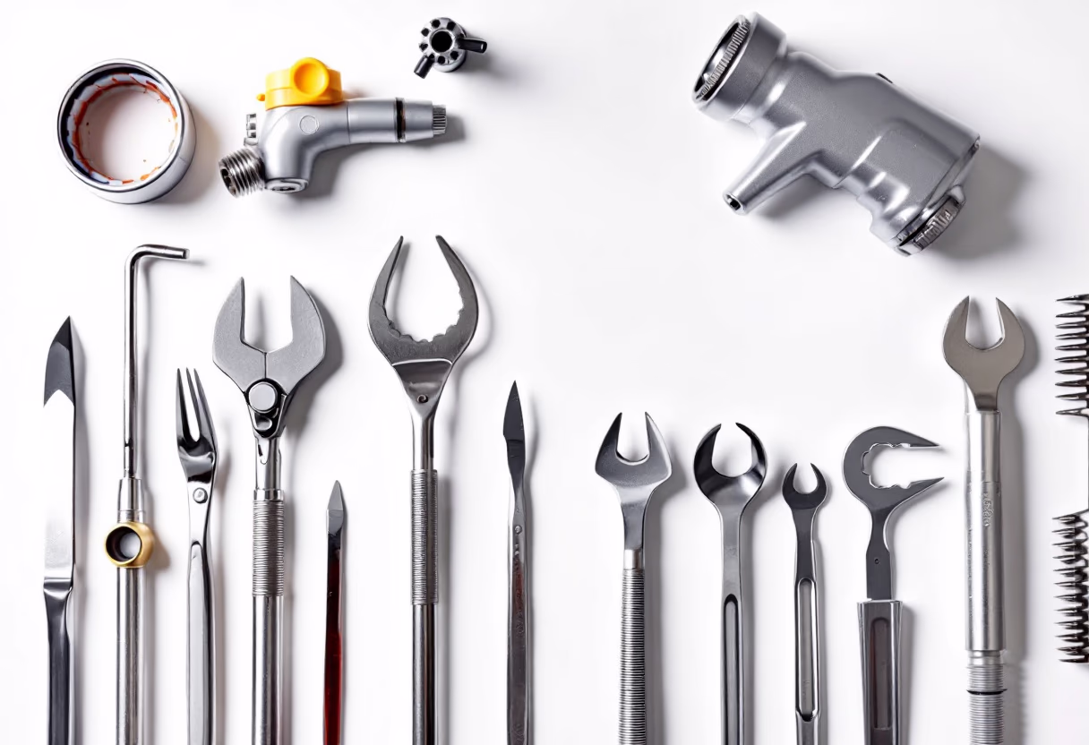 image of a plumber’s toolkit display