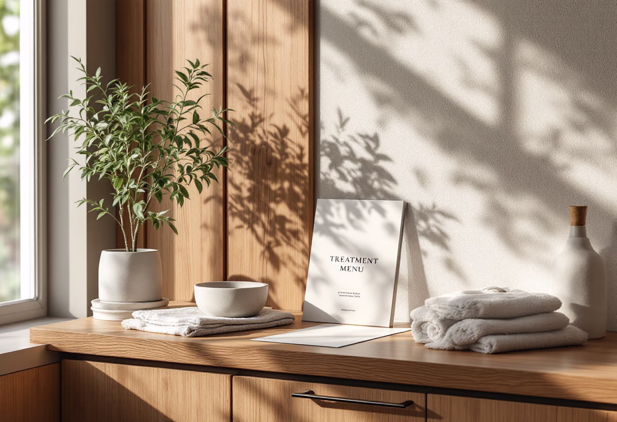 image of menu with treatments for a salons & spa