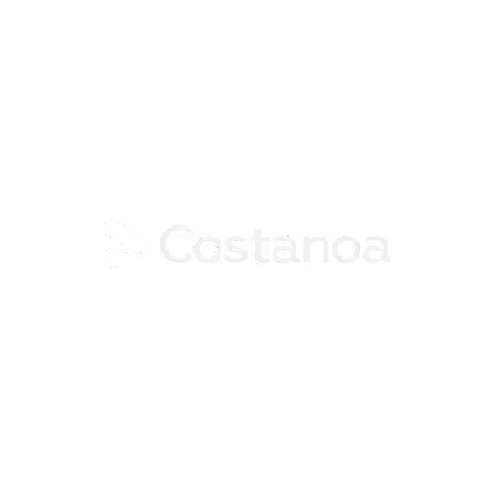 Logo with a right-pointing triangular shape followed by the word 'Costanoa'.