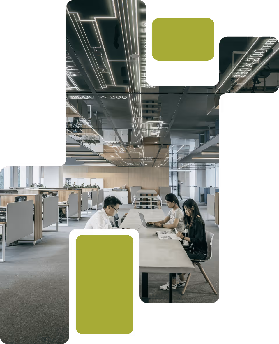 Meeting in modern office space