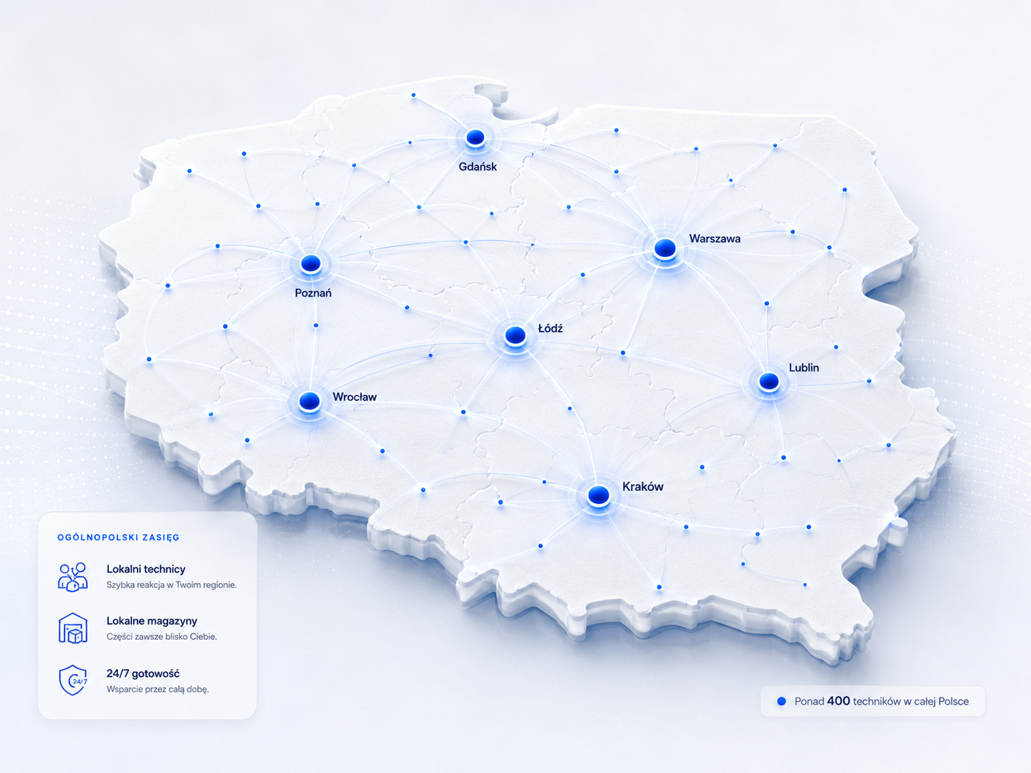 Sieć techników i magazynów APM w Polsce
