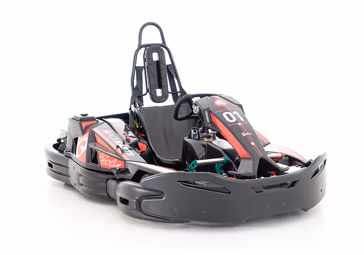 Super go-kart with number 01, featuring a high-performance design.