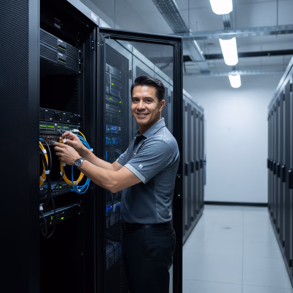 Senior Manager reviewing a technology roadmap for IT Support services in Glendale