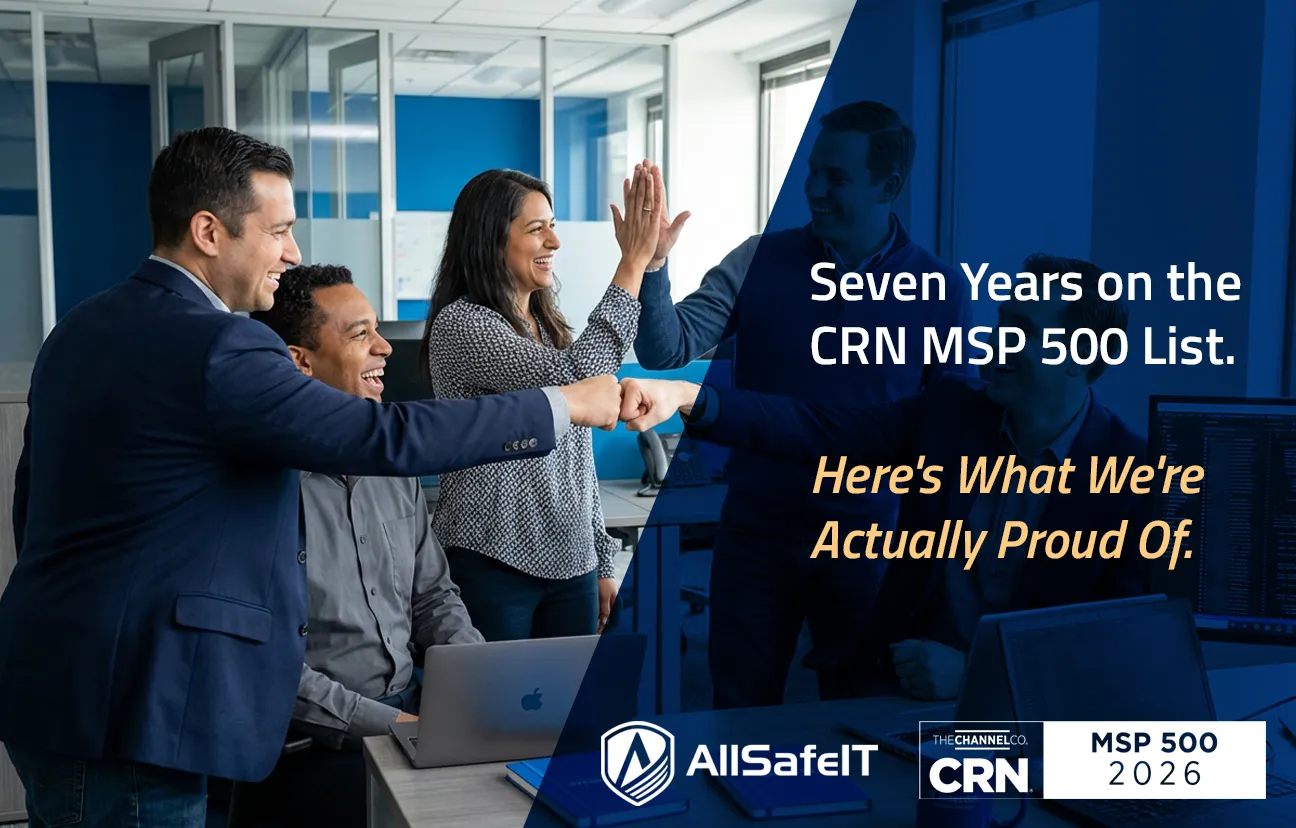 AllSafe IT CRN MSP 500 award 2026 — seven-time winner