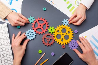 Collaboration concept with gears