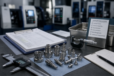 Manufactured parts with caliper, documentation and guidelines for evaluation.