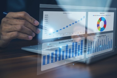 Person looking at charts and trends