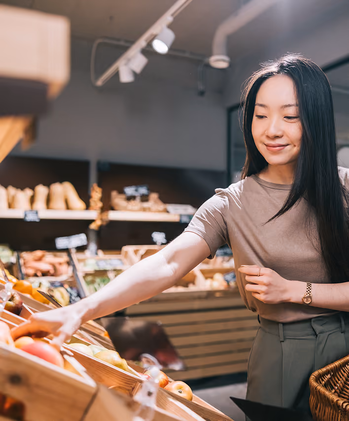 a woman grocery shopping