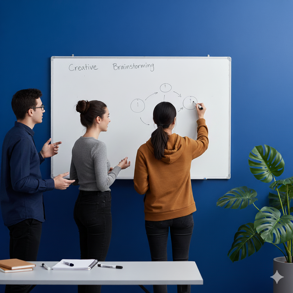 image of students collaborating on a project (for a edtech)