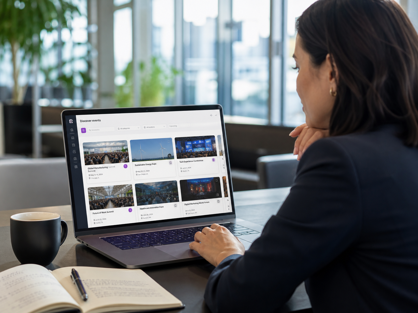 B2B marketer choosing a trade show from an event discovery workspace.