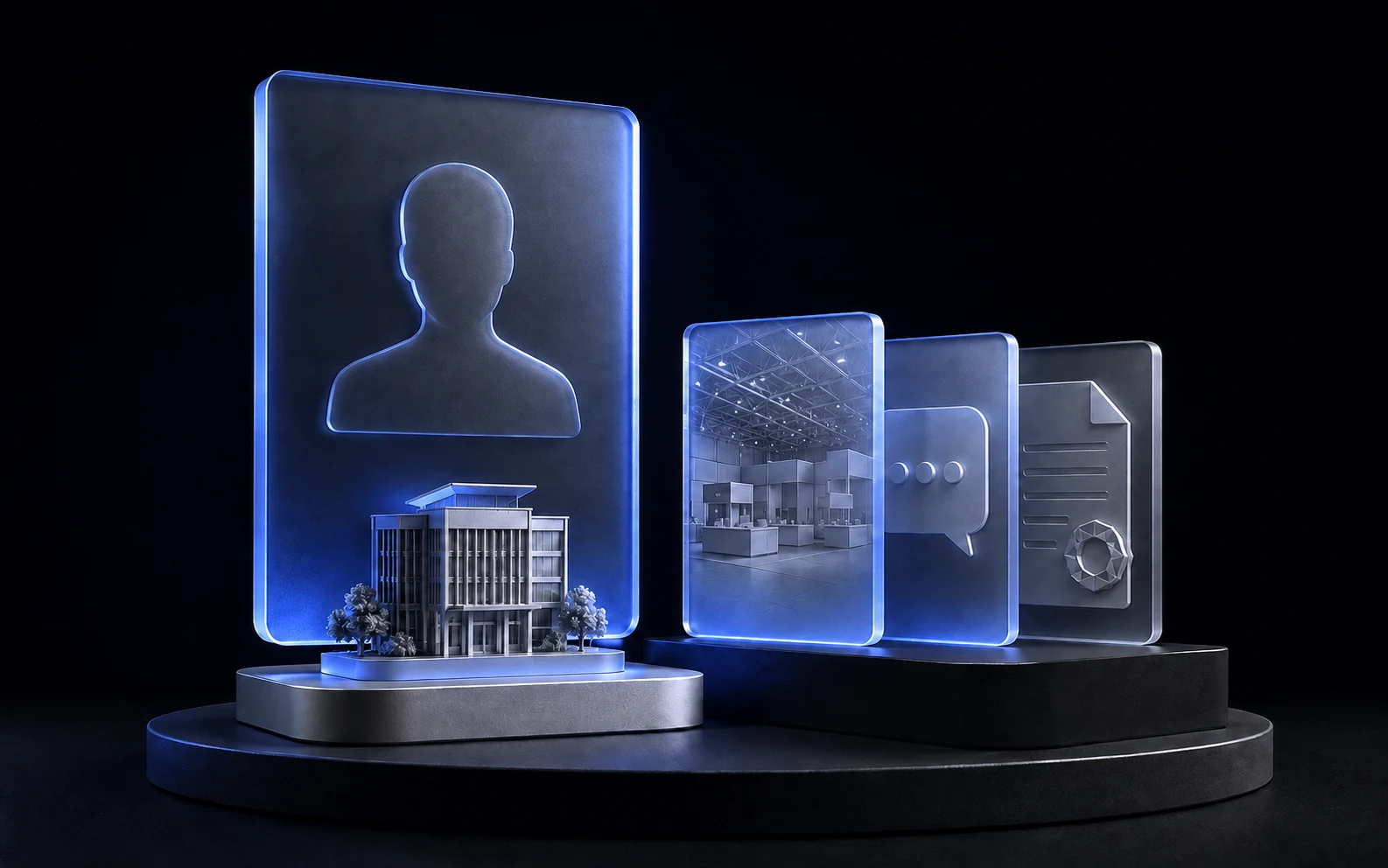People and evidence represented by illuminated research objects