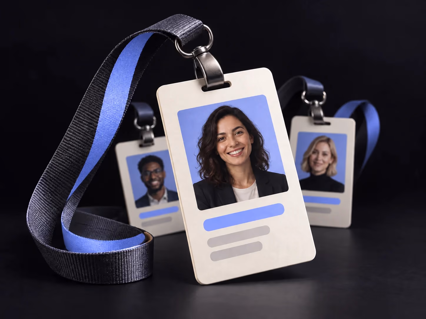 Namensschilder als Symbole für Teilnehmerprofile
