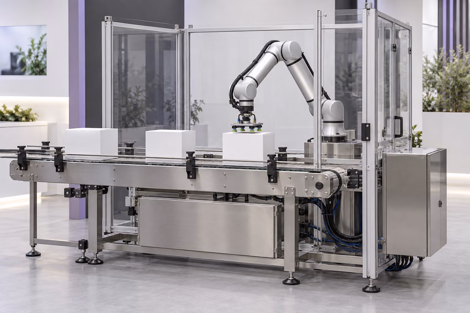 AI-generated packaging automation demonstration illustrating the industry context for attendee research