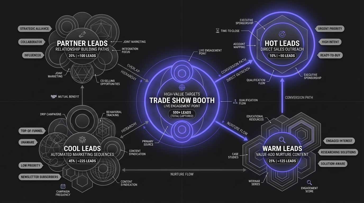 Segmentation framework showing how leads flow from capture through ABCD segments to different follow-up sequences
