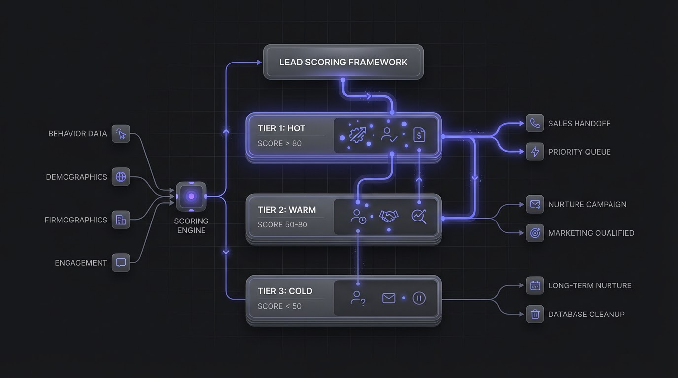 Lead scoring card with criteria and point values