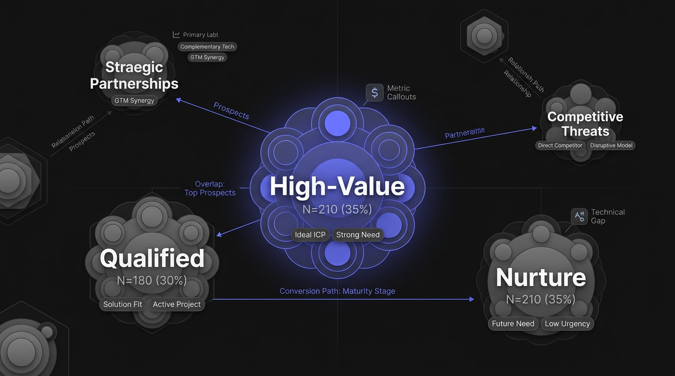 RSA Conference exhibitor categorization: segmenting 600+ vendors by prospect value, competitive threat, and partnership potential