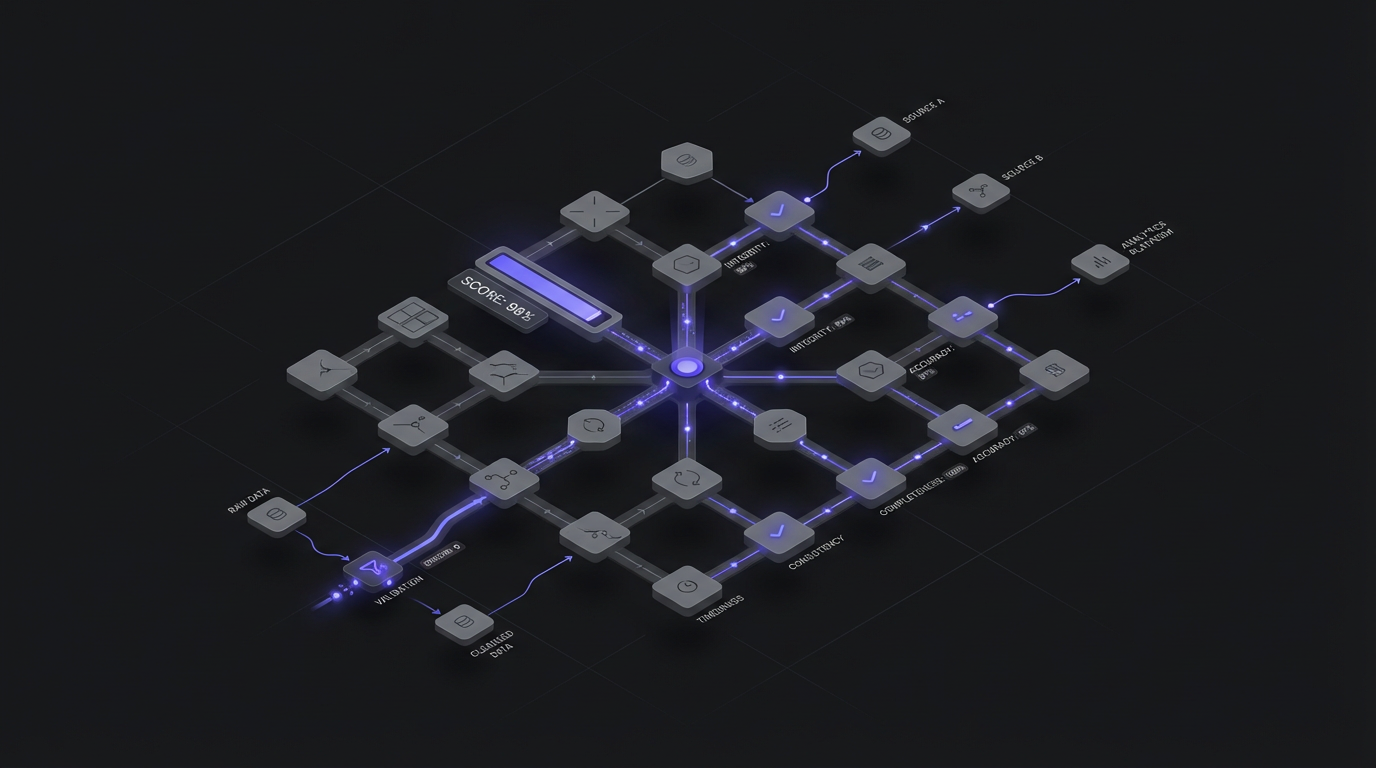 Event data quality scoring matrix with weighted criteria