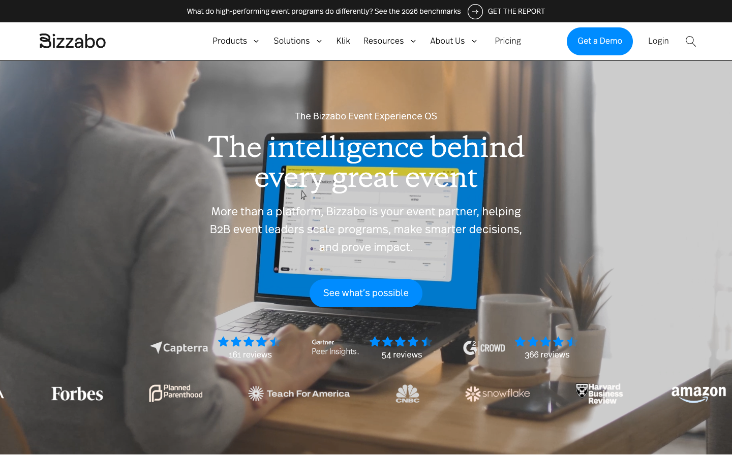 Bizzabo homepage — enterprise event management platform