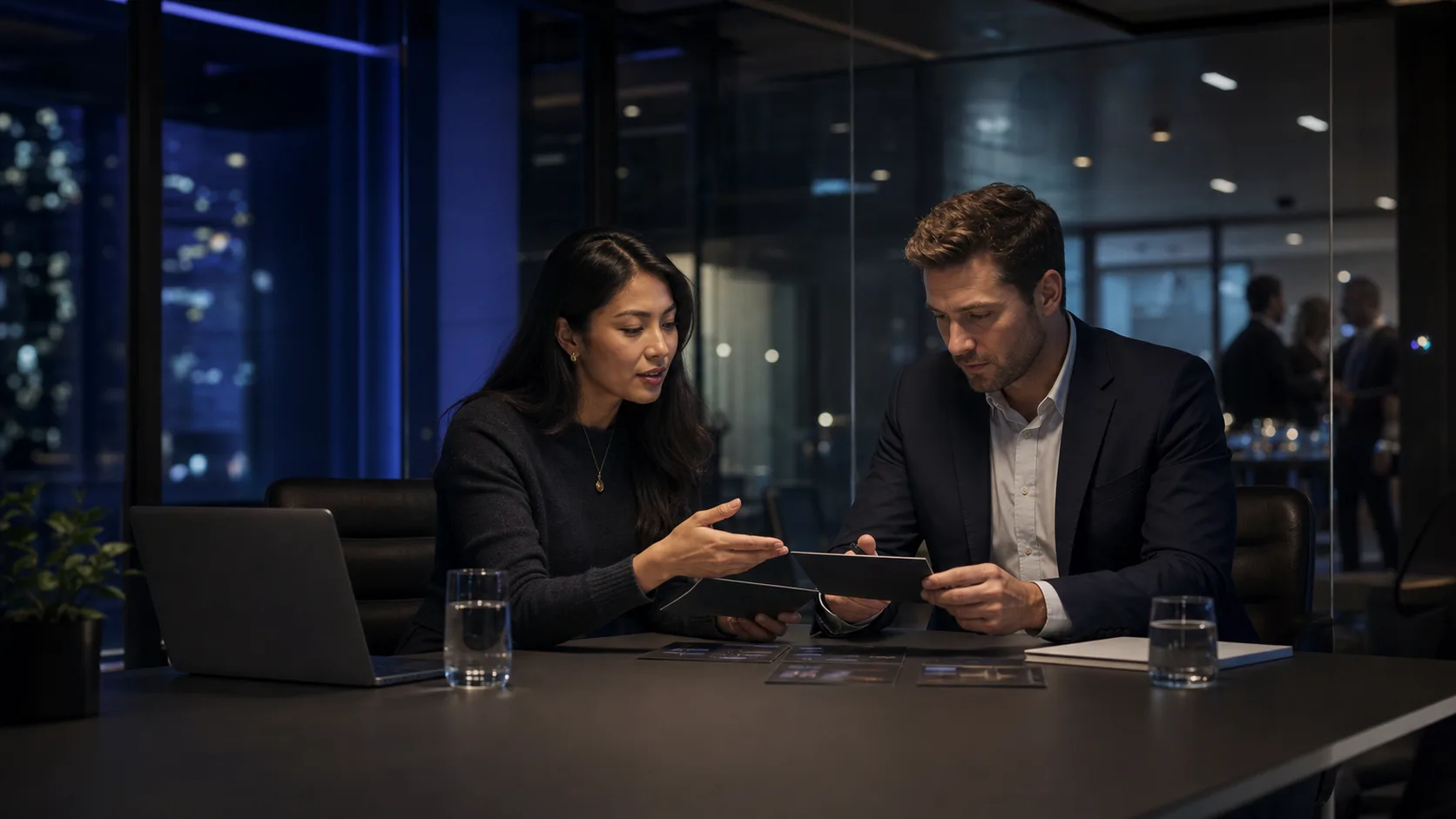A field marketer handing a curated executive dinner account list to sales