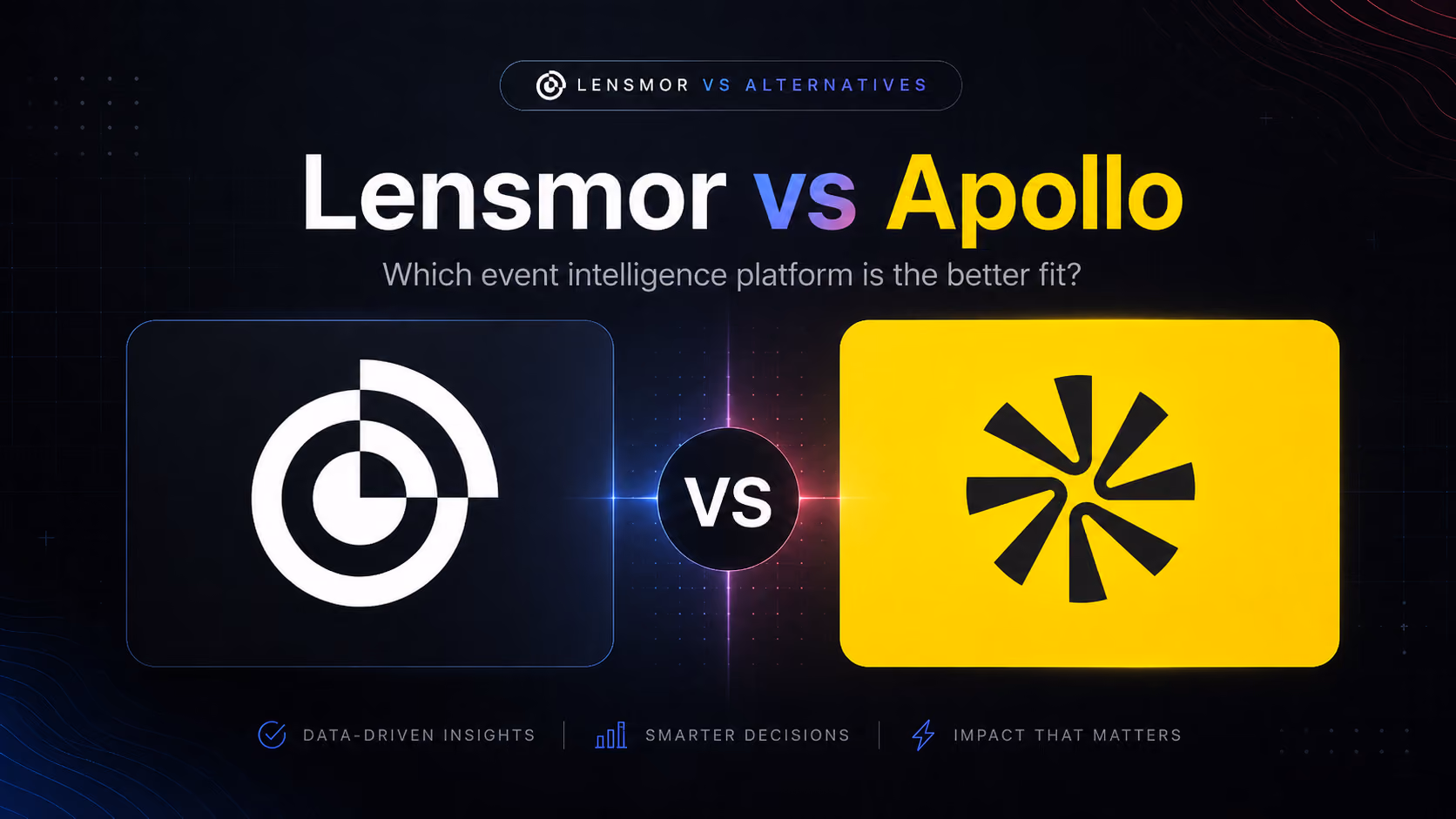 Apollo and Lensmor comparison for B2B event prospecting.