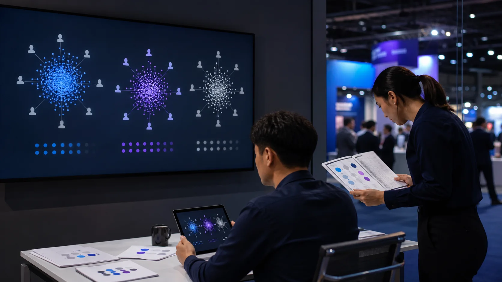 Sales analysts comparing direct historical and predicted event participation signals