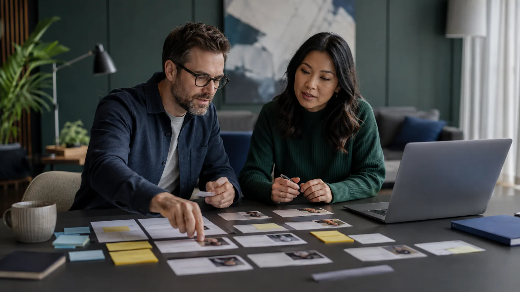 Sales team maps an ideal customer profile before an upcoming technology summit