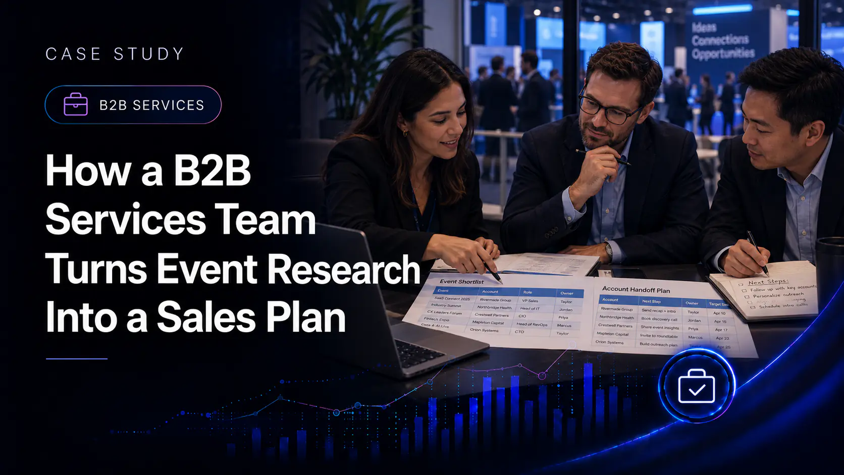 B2B services team turns event research into a sales plan — Lensmor Case Study
