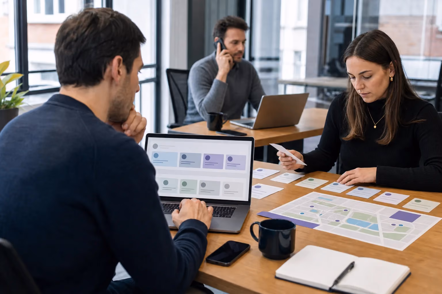 Ein Business-Development-Team eines Personaldienstleisters bereitet ausgewählte Eventaccounts für seinen Vertriebsworkflow vor.