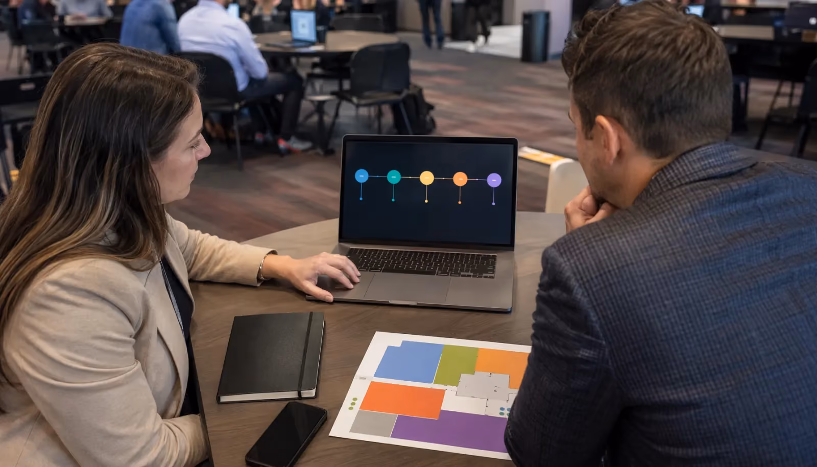 A field marketer mapping software handoffs across the event lifecycle