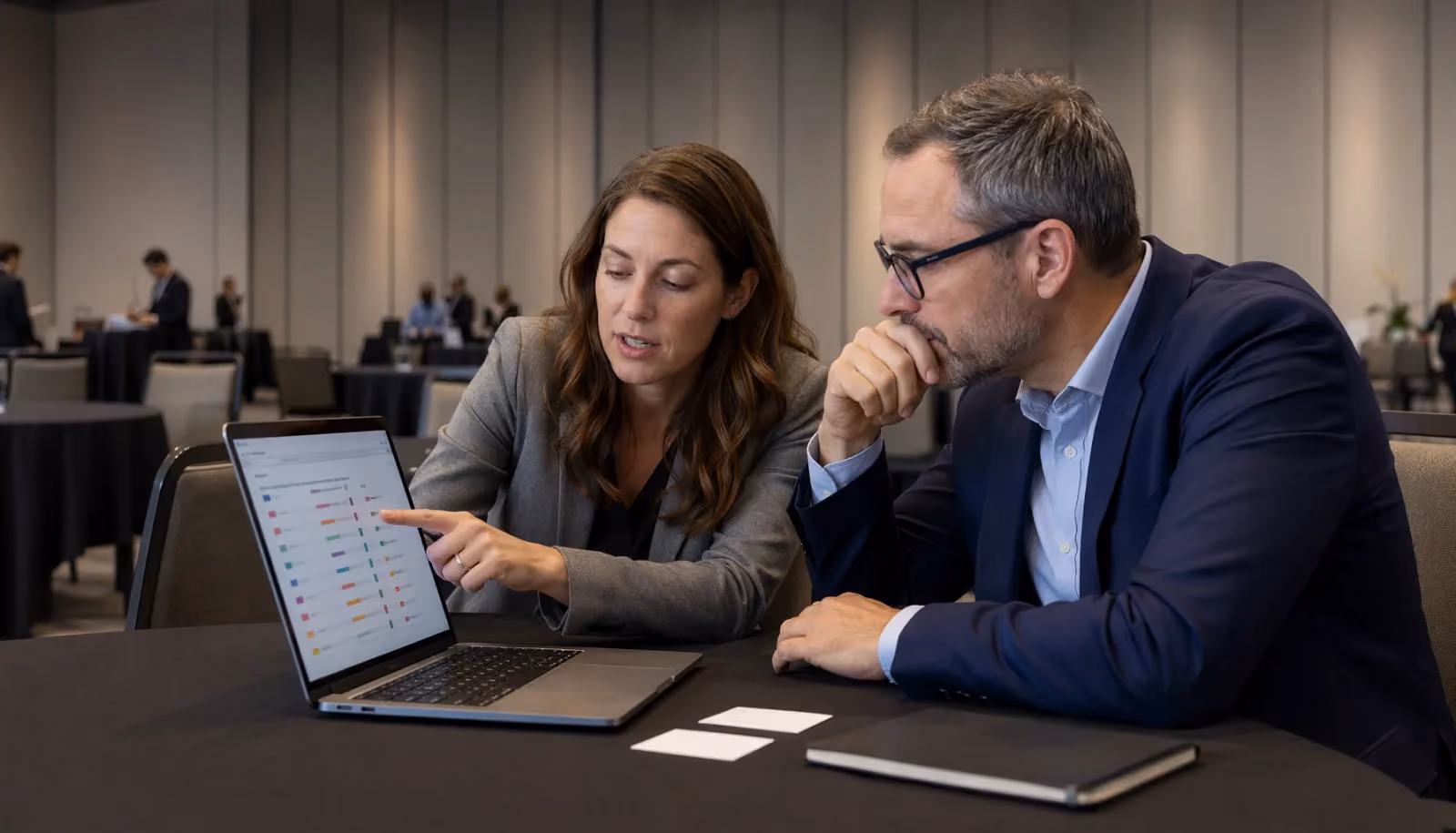 Field marketing team reviewing target accounts before an event