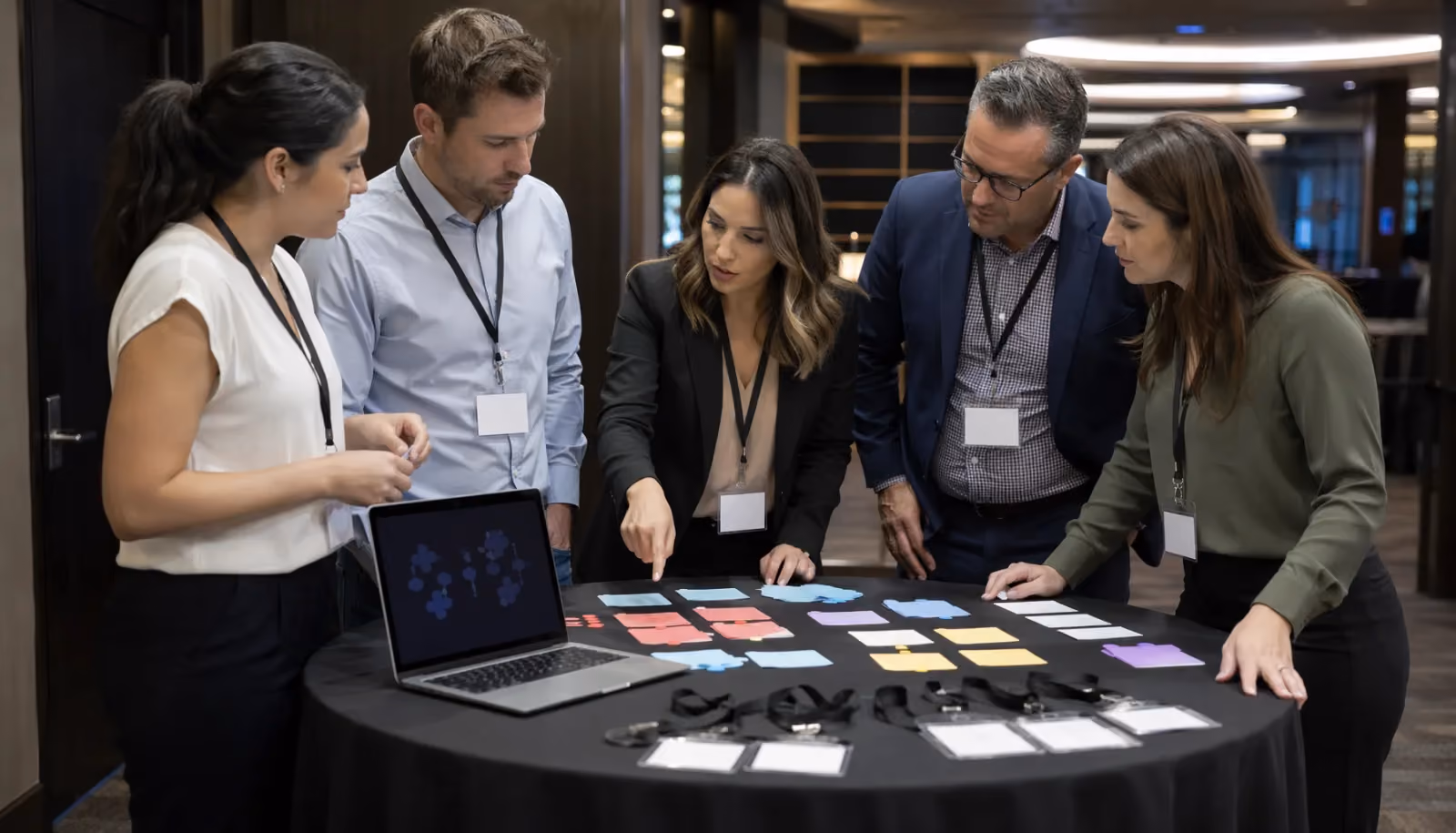 A B2B team mapping exhibitor accounts and pre-show outreach paths before a conference