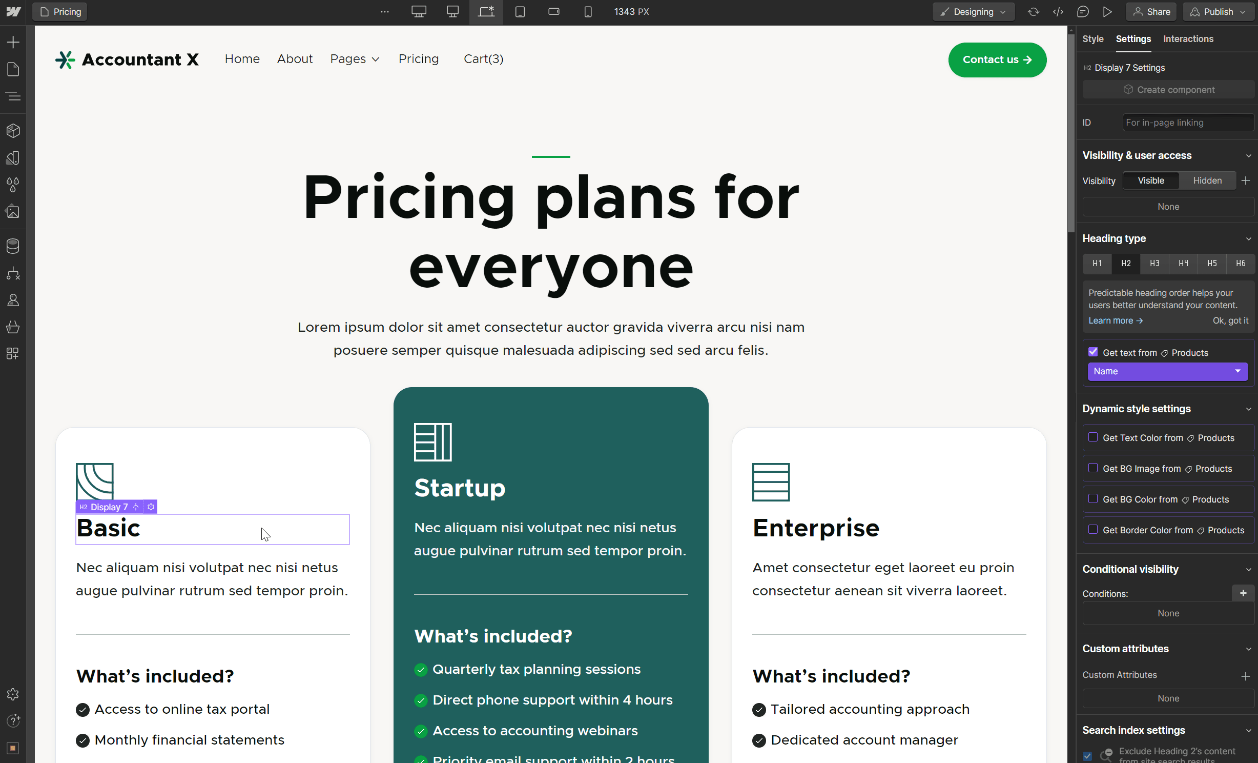 Accountant X Webflow Template And Ui Kit - Ecommerce Content