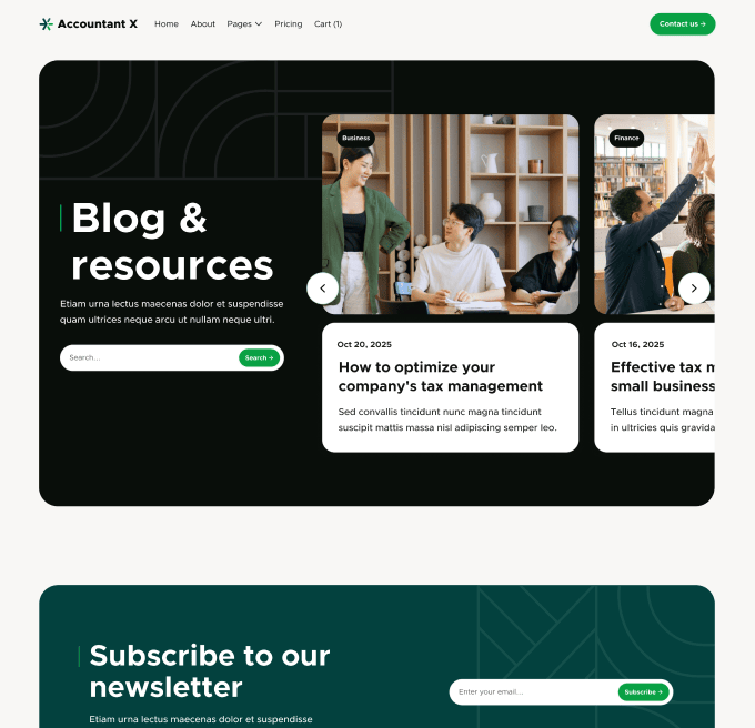 Accountant X - Blog V2 Page - Accountant Webflow Template
