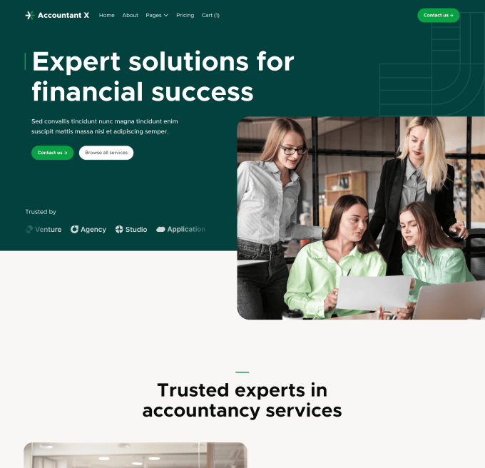 Accountant X - Home V2 Page - Accountant Webflow Template
