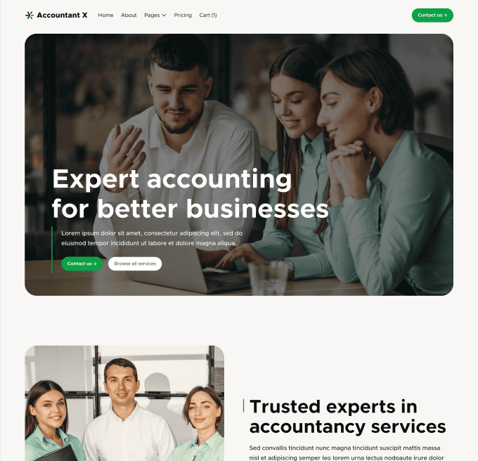 Accountant X - Home V1 Page - Accountant Webflow Template